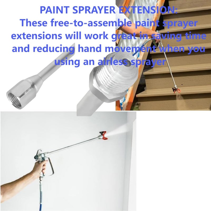 BLOLACDZ 3 Packs Airless Paint Sprayer Extension Wands (8/12/15 inch) with Red Guard | Universal Fit for Graco, Wagner & Titan Sprayers | Durable Multi-Size Painting Pole Kit - Image 3